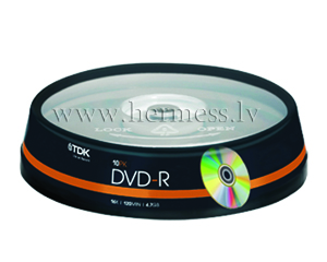 DVD-R 4.7GB/16x, CakeBox 10gab./iepak.